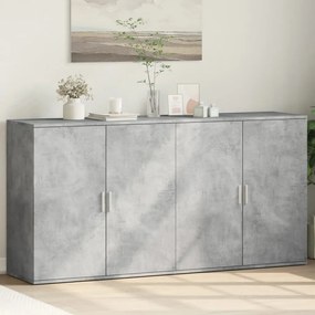 vidaXL Aparadores 2 pcs 79x38x80 cm derivados madeira cinzento cimento
