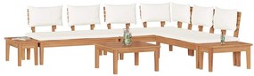 Conjunto de Bancos de Jardim com cortinas 4 pcs Marrom e Creme