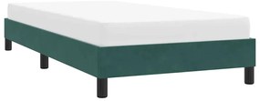 Estrutura de cama sem colchão 80x220cm veludo verde-escuro