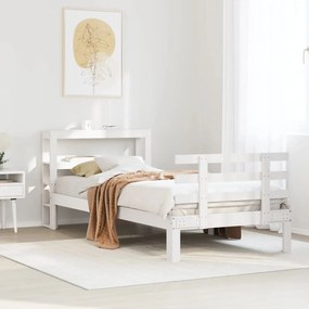 vidaXL Estrutura de cama c/ cabeceira sem colchão 90x200 cm branco
