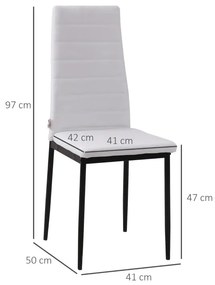 Conjunto de 4 Cadeiras Tesa - Branco e Preto - Design Moderno