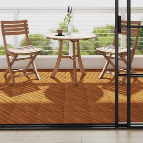 Ladrilhos de terraço 10 pcs 30x30 cm acácia maciça