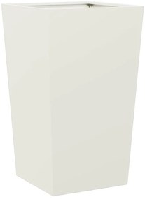 Vaso/floreira de jardim 2 pcs 45x45x75 cm aço branco