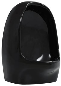 Urinol de parede com válvula de descarga cerâmica preto