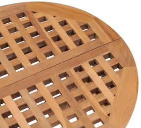 3 pcs conjunto jantar dobrável p/ exterior madeira teca maciça