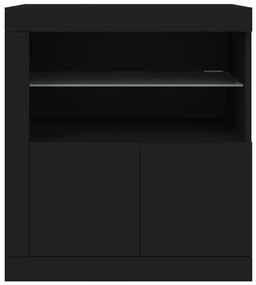 Aparador com luzes LED 60,5x37x67 cm preto