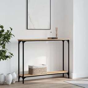 vidaXL Mesa consola 100x22,5x75cm derivados de madeira carvalho sonoma