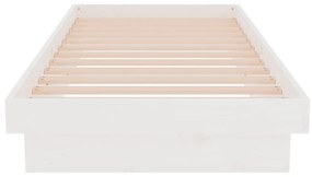 Estrutura cama pequena solteiro 75x190 cm madeira maciça branco