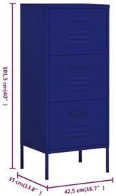 Armário de arrumação aço 42,5x35x101,5 cm azul-marinho
