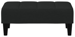 Sofá-cama 2 lugares c/ apoio de pés veludo preto