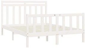 Estrutura de cama 160x200 cm madeira de pinho maciça branco