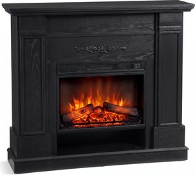 HOMCOM Lareira Elétrica de Chão/Embutir com Moldura e Prateleira para TV 140 cm (55''), 1800W, Efeito Chama 3D, Temporizador, Preto | Aosom Portugal
