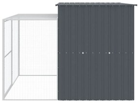 Casota p/ cães c/ parque 214x253x181 cm aço galvaniz. antracite