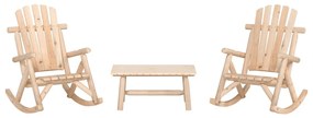 vidaXL 3 pcs conjunto lounge de jardim madeira de abeto maciça