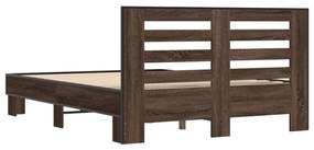 Estrutura de cama 140x190cm derivados madeira/metal