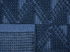 Tapete de lã azul marinho 140 x 200 cm SAVRAN Beliani