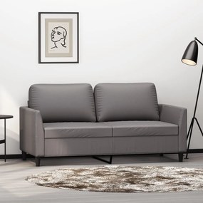Sofá de 2 lugares 140 cm couro artificial cinza