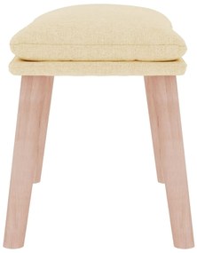 Apoio de pés 45x29,5x35 cm tecido cor creme