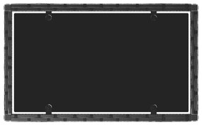 4 pcs conjunto lounge de jardim c/ almofadões vime PE preto