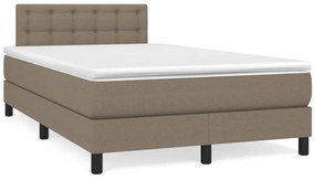 Cama boxspring c/ colchão 120x190cm tecido castanho-acinzentado