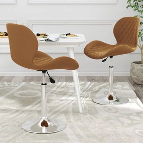 vidaXL Cadeiras de jantar giratórias 2 pcs veludo castanho