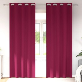vidaXL Cortinas 2 pcs Vinho Vermelho 260 x 140 cm Poliéster