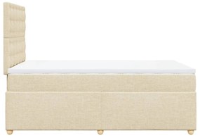 Cama boxspring com colchão 120x190 cm tecido cor creme