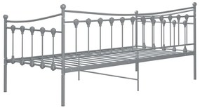 Sofá-cama 90x200 cm metal cinzento