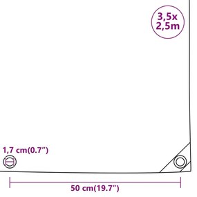 Lona 650 g/m² 3,5x2,5 m preto