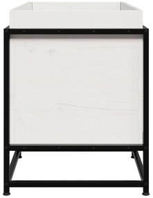 Vaso/floreira de jardim 80x40x50 cm madeira pinho maciça branco