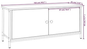 Móvel para TV c/ portas 102x35x45 cm derivados de madeira preto