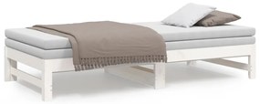 Estrutura sofá-cama de puxar 2x(90x190) cm pinho maciço branco