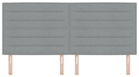 Cabeceira LED Design Lines Cinza-claro 200 cm Tecido