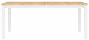 Mesa de jantar Corona 180x90x75 cm madeira pinho maciça branco