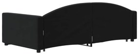 Sofá-cama com gavetão 100x200 cm veludo preto