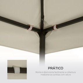 Toldo de Substituição 3x3m para Pérgolas (ESTRUTURA NÃO INCLUIDA) Toldo de Substituição de Pérgolas de Jardim Creme