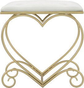 BANCO CORAÇÃO 50X37,5X51,5 CM DOURADO E CREME