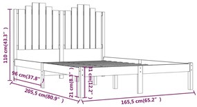 Estrutura de cama 160x200 cm pinho maciço