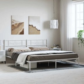 Estrutura de cama com cabeceira 183x213 cm metal branco