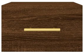Mesa de cabeceira de parede 35x35x20 cm cor carvalho castanho