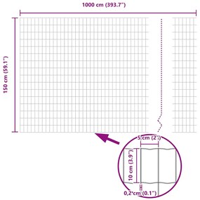 Cerca Euro 1,5x10 m Aço Galvanizado