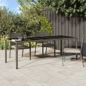 vidaXL Mesa de Jantar de Jardim Cinza 250x100x75 cm Vime PE