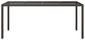 Mesa de Jantar de Jardim Castanho 190x90x75 cm Vime PVC