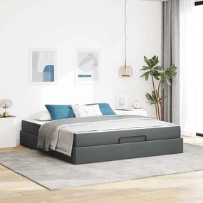 vidaXL Estrutura da Cama Outros Cinzento escuro 180 x 200 cm tecido