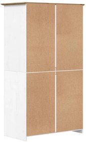 Roupeiro BODO 99x53,5x173 cm pinho maciço branco e castanho