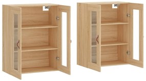 Móveis de parede 2 pcs derivados de madeira carvalho sonoma