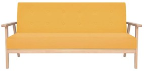 Conjunto de sofás 2 pcs tecido amarelo