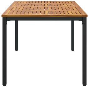 Mesa de Jardim vidaXL 200x90x75 cm em Madeira Acácia Sólida e Metal