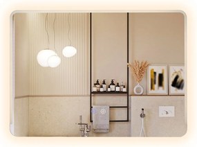 Espelho LED 70x50 cm para casa de banho com luz antiembaciamento e 3 cores reguláveis prateado