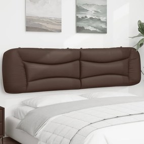 vidaXL Almofadão de cabeceira 200 cm couro artificial castanho